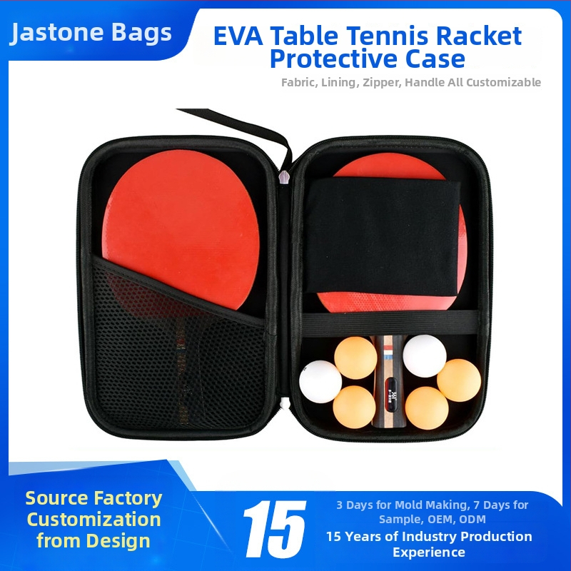 Stalo teniso raketės krepšys, kvadratinės formos, didelė talpa, dviejų sluoksnių EVA kietasis korpusas, daugiafunkcinis profesionalus sporto krepšys, prekės ženklas Gaston Bags, tinkamas stalo tenisui, badmintonui ir tenisui, logotipo atspaudimo galimybė