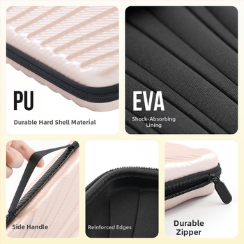 Asztaliteniszütő keményhéjú táska, por- és vízálló, PU anyag, ütésvédelmi védelem