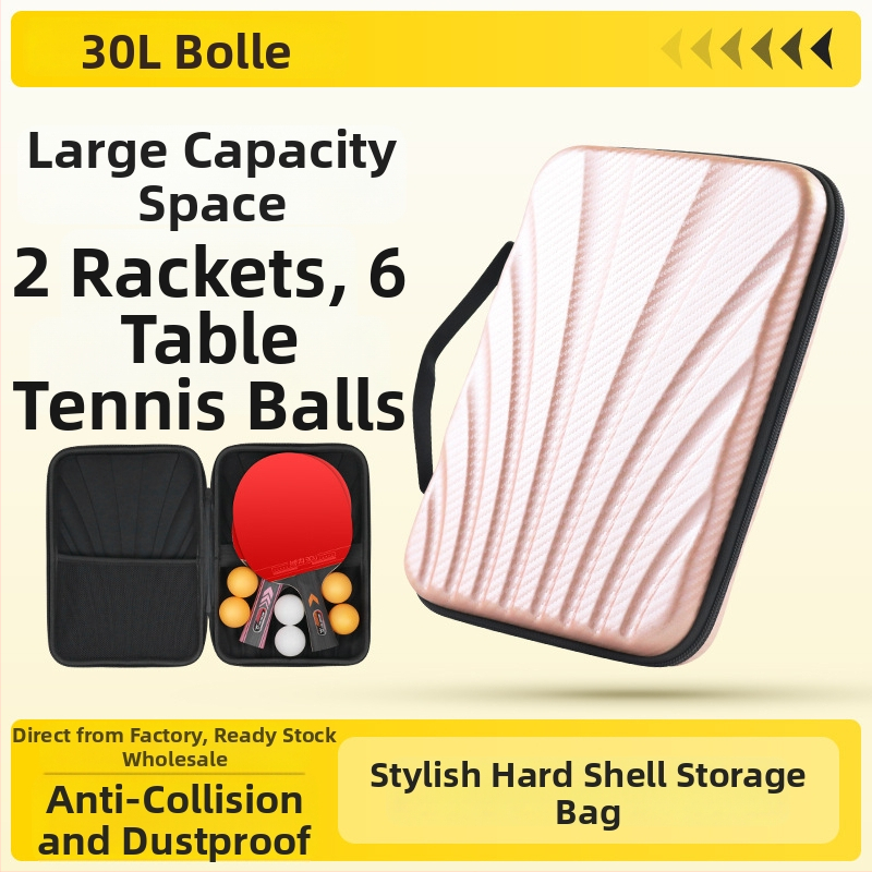 Stalo teniso raketės kietojo korpuso krepšys, dulkėms atsparus ir atsparus vandeniui, PU medžiaga, smūgių apsauga