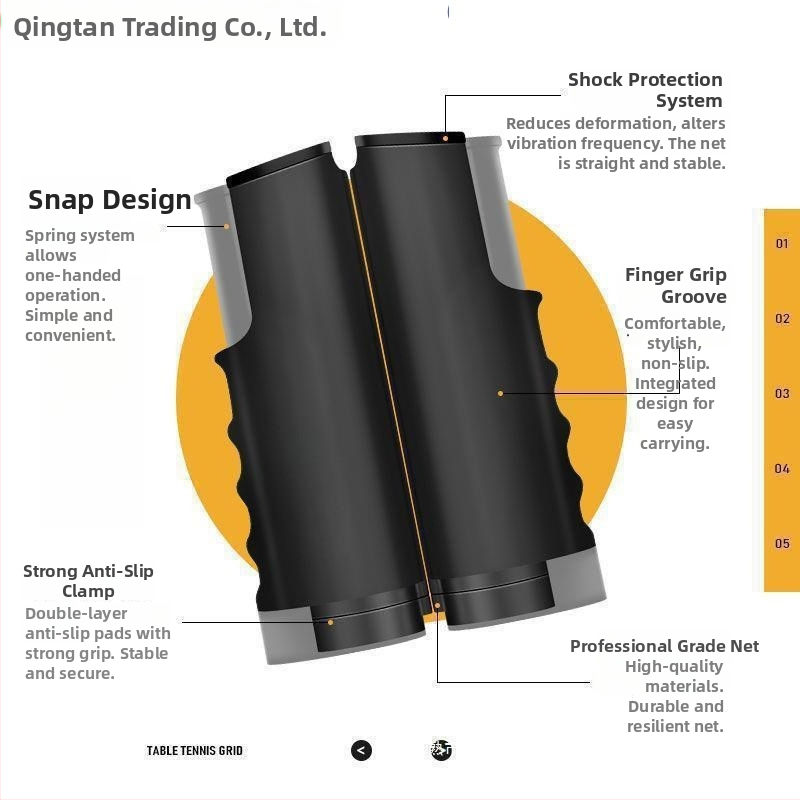 Rui Yuan Kaasaskantav teleskoopiline laua tenise võrk, koos võrgukangaga, iseseisev sise- ja väliskasutuseks