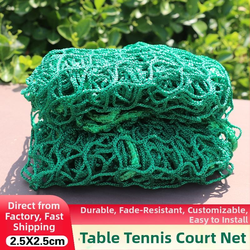 Stalo teniso aikštelės apsauginis tinklas – 2 mm virvės storis, 2,5 cm akių dydis, polipropilenas/polisteris, tinkama stalo tenisui ir badmintonui