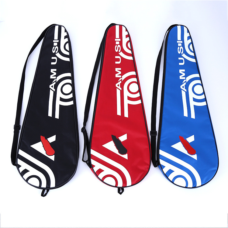 Hanpu чанта за ракети за бадминтон, за една или две ракети, водоустойчива Oxford материя, с печатано лого, за възрастни, чанта за бадминтон/тенис