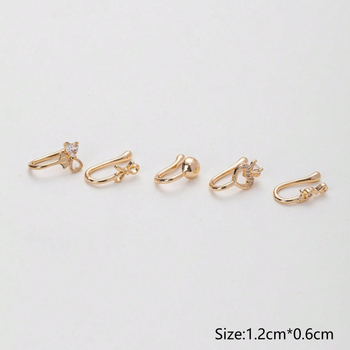 Orrklipsz készlet masni-szív designnal, réz, elektroplattázás, női divat kiegészítő