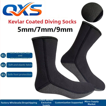 Kevlar pārklājuma peldēšanas zeķes, biezas, siltas, griezes izturīgas, pretslīdošas