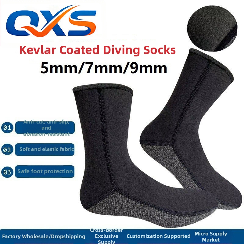 Kevlar pārklājuma peldēšanas zeķes, biezas, siltas, griezes izturīgas, pretslīdošas