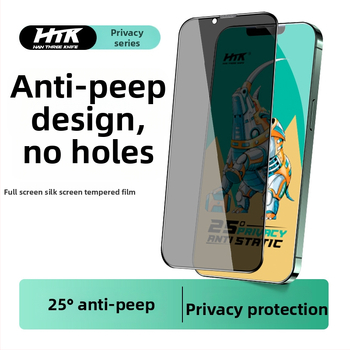 iPhone elülső tempered glass kijelzővédő, Anti-Peep, Anti-Drop, Full HD