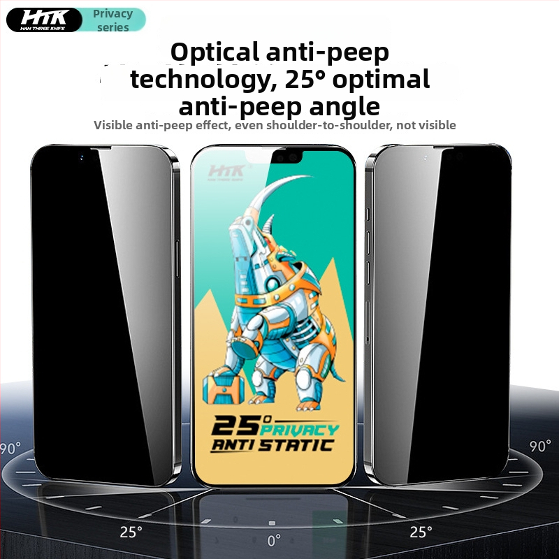 Predný kryt obrazovky z tvrdeného skla pre iPhone s Anti-Peep, proti pádu, Full HD