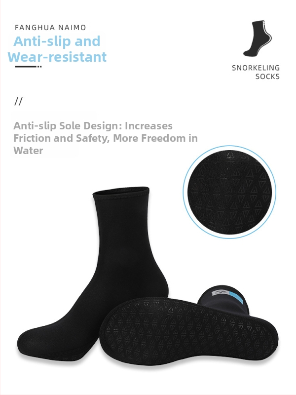 Unisex ponožky na potápanie, 3 mm neopren (90% neopren + 10% nylon), protisklzová podrážka, vodeodolné, rýchloschnúce, teplé na zimné plávanie