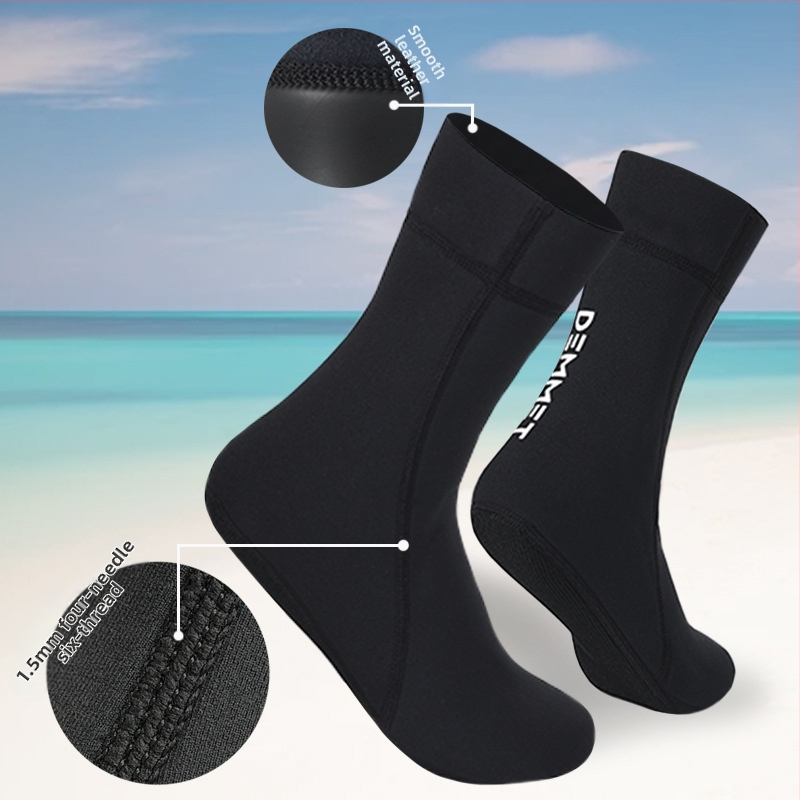 DEMMET búvár zokni, kétoldalas, szupernyúló szálból, vastagság 1.5/3/5 mm, melegek mélyvízi merüléshez