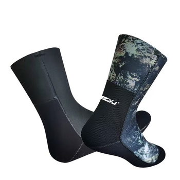 Búvár zoknik, 3/5mm camuflázs mintázat, CR anyag, Ride Ship, csúszásmentes