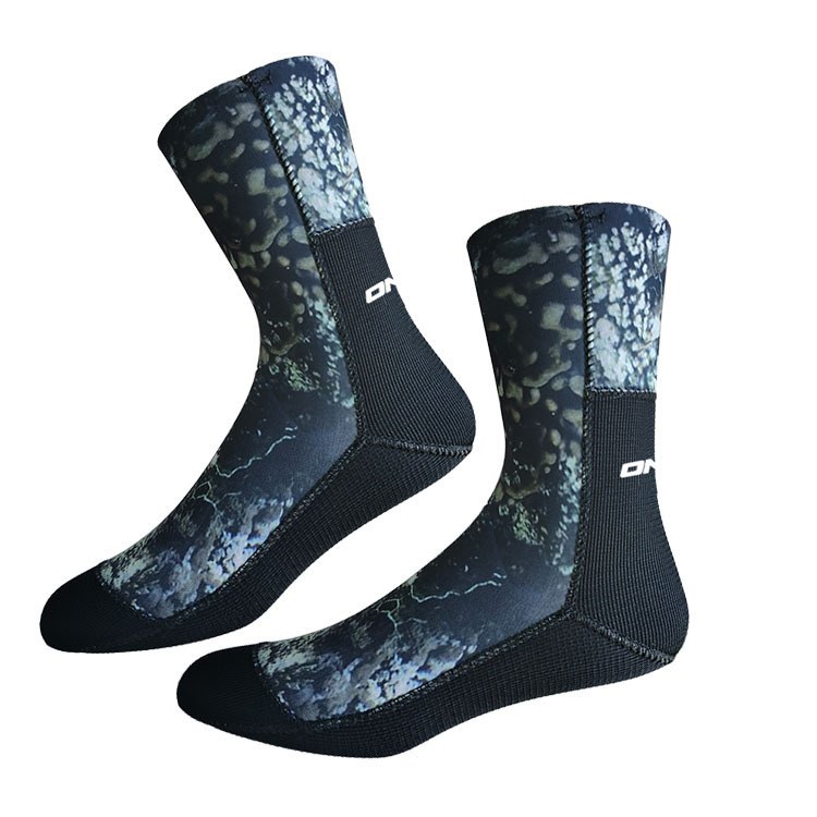 Búvár zoknik, 3/5mm camuflázs mintázat, CR anyag, Ride Ship, csúszásmentes