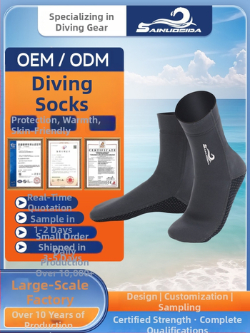 Sinosda neoprénes búvár zoknik, kód Qsw 06, talpvédelem szúrások és vágások ellen, vízi sportokra és sznorkelezéshez