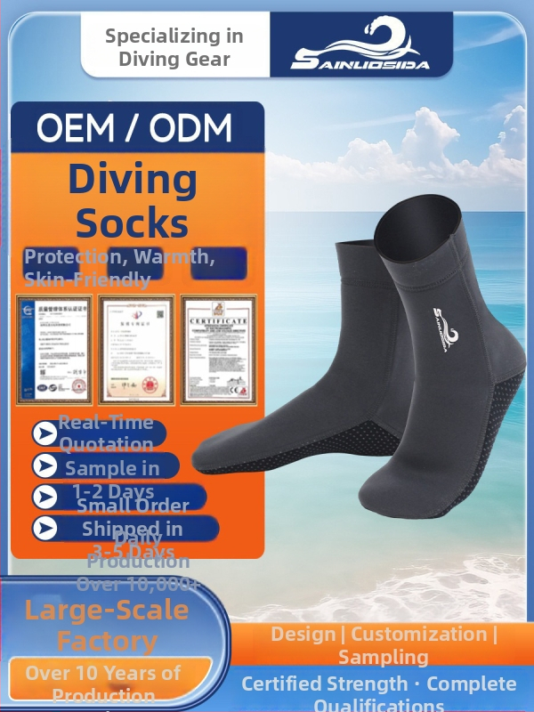 Sinosda neoprénes búvár zoknik, kód Qsw 06, talpvédelem szúrások és vágások ellen, vízi sportokra és sznorkelezéshez