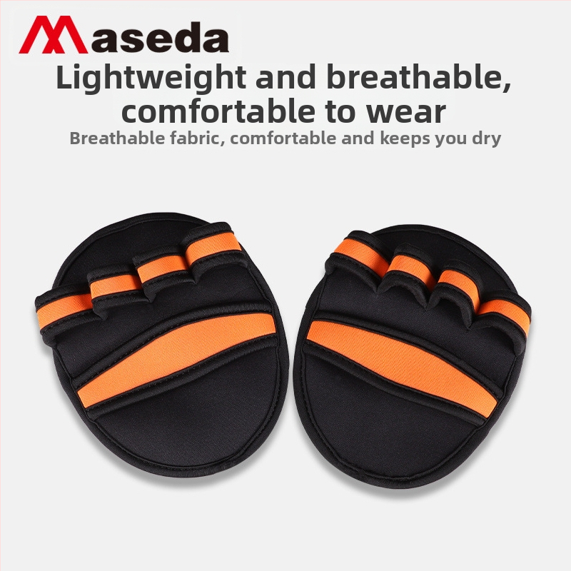 Max palmas aizsargājošas cimdi ar diving materiālu, piemēroti fitnessam, riteņbraukšanai un šaušanai — četru pirkstu dizains, neslīdīga palma