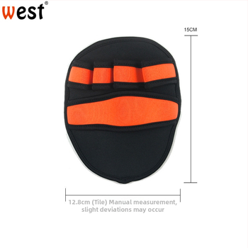 West dviračių pirštinės su nardymo medžiaga, delno apsauga, reguliuojamas riešas, riešo tvirtinimas