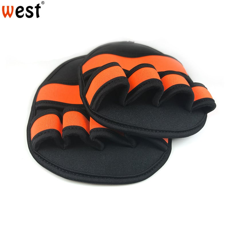 West dviračių pirštinės su nardymo medžiaga, delno apsauga, reguliuojamas riešas, riešo tvirtinimas