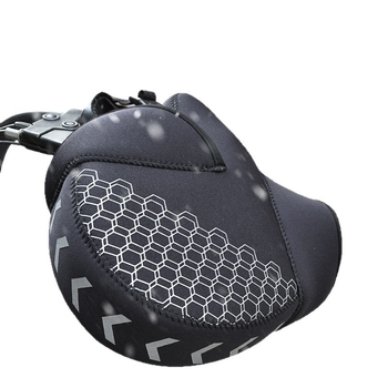 Dviračių pirštinės - šiltos, vėją atlaikančios, gumos/plastiko medžiaga, vidutinio storio, trumpa rankogaliai, suaugusiems, unisex