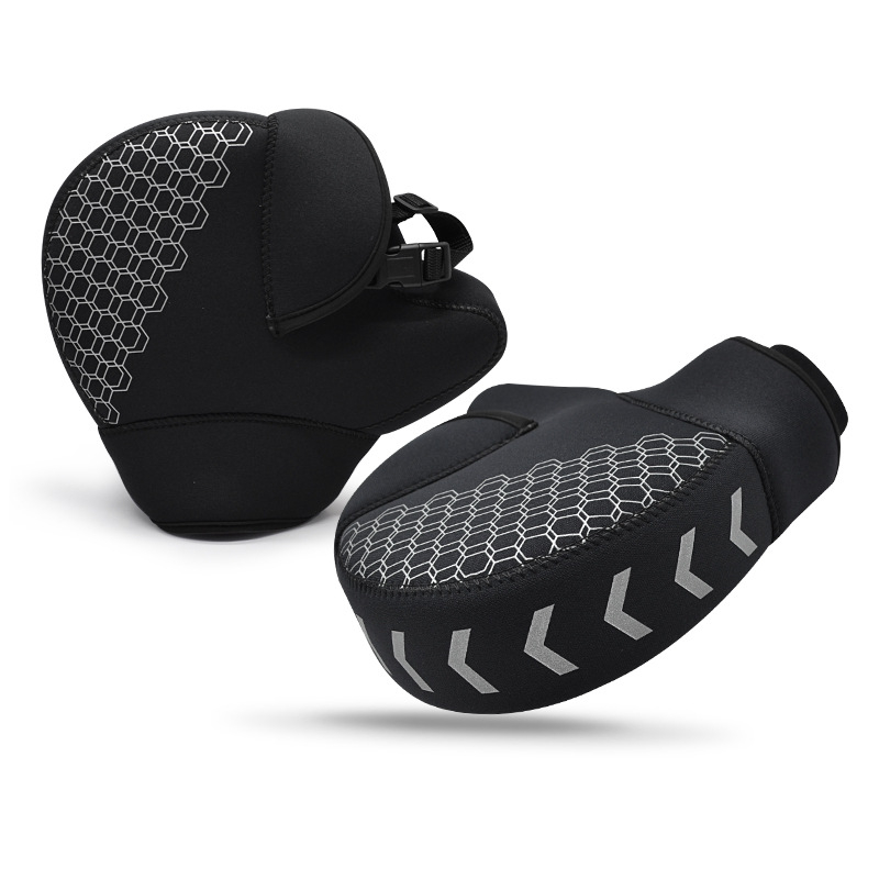 Dviračių pirštinės - šiltos, vėją atlaikančios, gumos/plastiko medžiaga, vidutinio storio, trumpa rankogaliai, suaugusiems, unisex