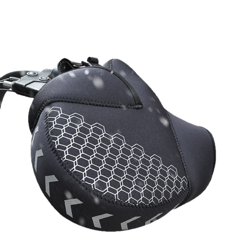 Dviračių pirštinės - šiltos, vėją atlaikančios, gumos/plastiko medžiaga, vidutinio storio, trumpa rankogaliai, suaugusiems, unisex