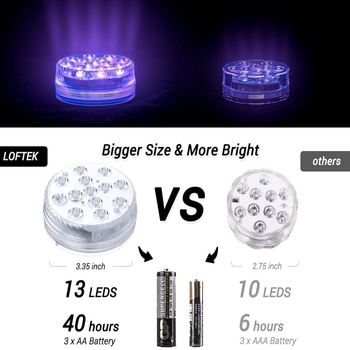 RF bežično podvodno svjetlo za bazen s 13 LED, 6000K, IP68, daljinsko upravljanje, ulaz 4,5V