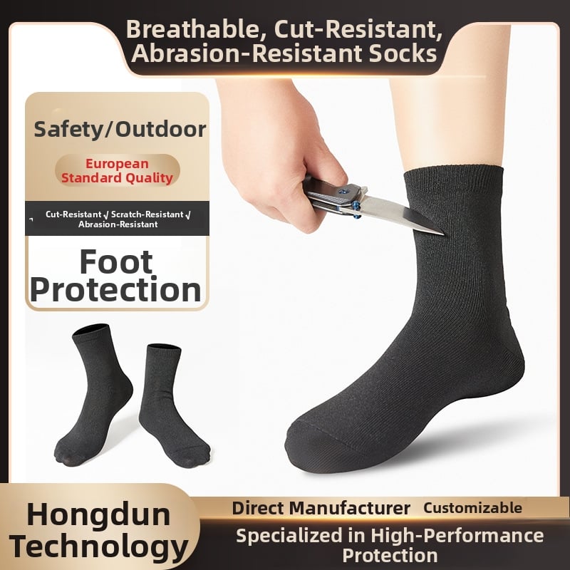 Középső szárú vágásvédő zokni – lélegző, antimikrobiális, kopásálló, karcolásálló