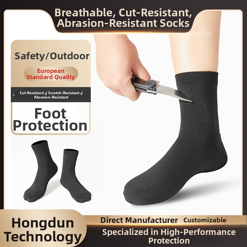 Középső szárú vágásvédő zokni – lélegző, antimikrobiális, kopásálló, karcolásálló