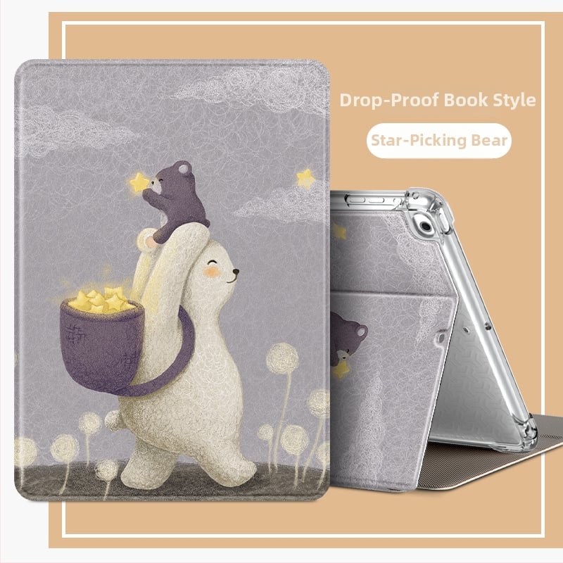 Калъф за iPad за Air 6/5 и iPad 9/10 поколение, имитационна кожа, релефна повърхност, поддръжка на спящ режим, възможност за персонализация