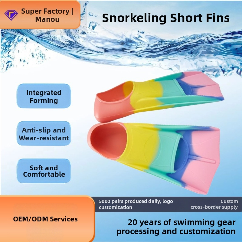 Szilikonból készült rövid uszonyok edzéshez és snorkelinghez, csúszásmentesek, könnyűek, felnőtteknek és gyerekeknek, hálós zacskóval