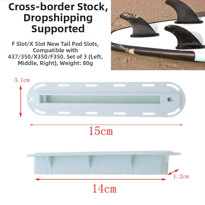 Surfboardi finibox F-slot ja X-slot, saba rudder box, PVC, universaalne sobivus