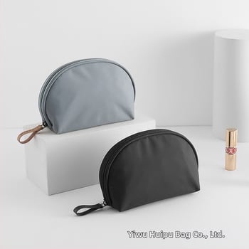 Козметична чанта (ракушкоподобен дизайн; найлон; найлонова подплата; унисекс; градски минималистичен стил)