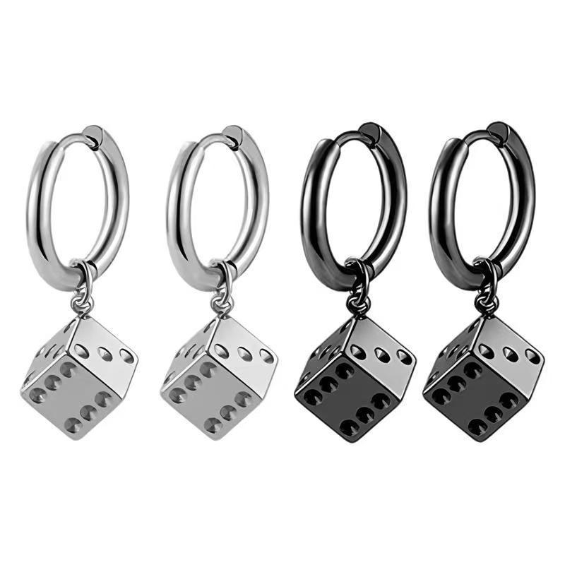 Комплект обеци – Кръстоподобни геометрични халки, неръждаема стомана, електроплатиране, унисекс (Марка: Yousheng Jewelry)