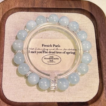 Narukvica od akvamarin kristala, lagani luksuz, ženski modni dodatak, bez bočnih kamenčića, materijal dodatka: bakarna legura, proljeće 2025