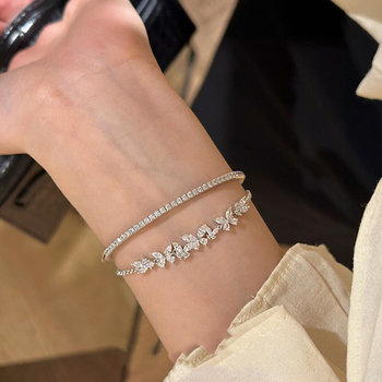 Гривна с пеперудени циркони, медна, електроплатирана, дамски луксозен стил, дизайн животни/зодиаци