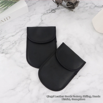 Puxin RFID védelem mobiltelefon tok, PU bőr, Velcro zárás, kártyatartó rekesz, kerek dizájn