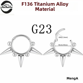 Геометрична носна халка от титанова сплав, електроплакиране, унисекс стил, чистота 136