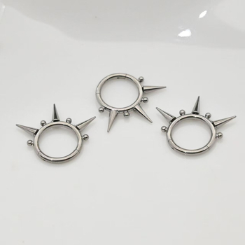 Геометрична носна халка от титанова сплав, електроплакиране, унисекс стил, чистота 136