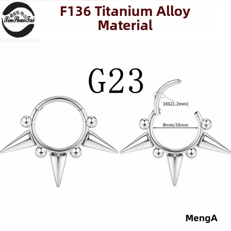 Геометрична носна халка от титанова сплав, електроплакиране, унисекс стил, чистота 136