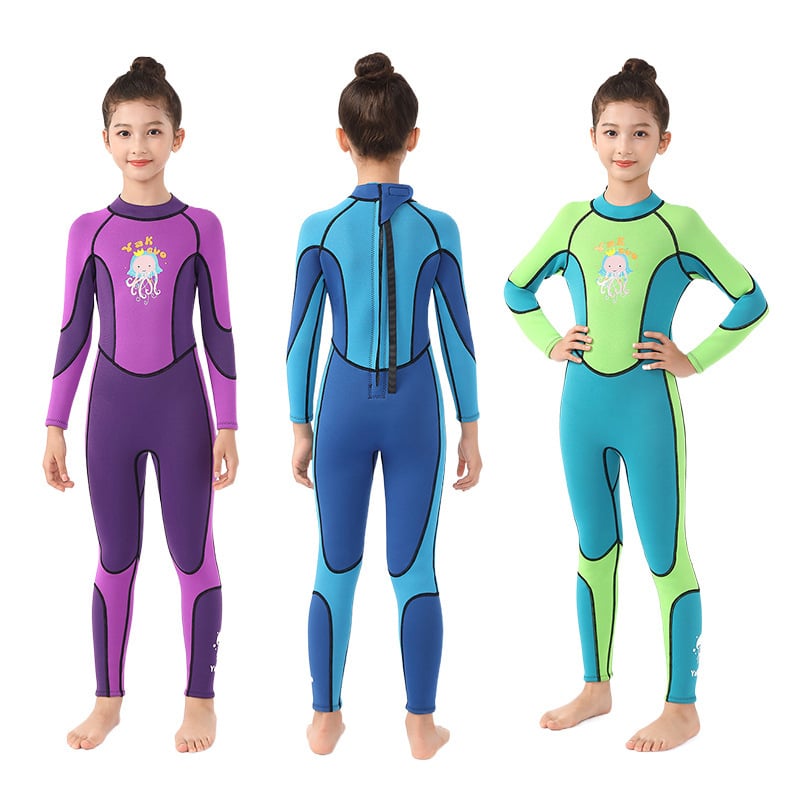 Dječji wetsuit od smjese kemijskih vlakana, zadržava toplinu, cijele sezone, jednobojan, za ronjenje i plivanje