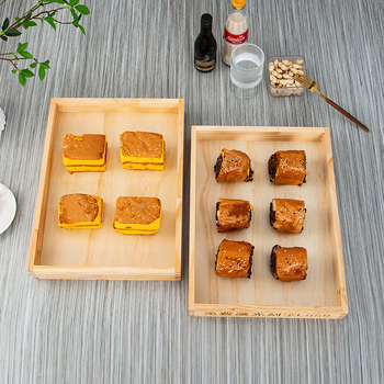 Szilárdfa téglalap alakú teás tálca Kung Fu tea készlethez, vízkehelytartóval, modern és egyszerű stílus, Pallet sorozat