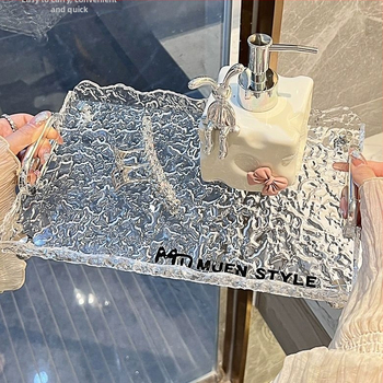 Kör alakú műanyag teás tálca pohár- és tál tartóval, modern minimalista stílus