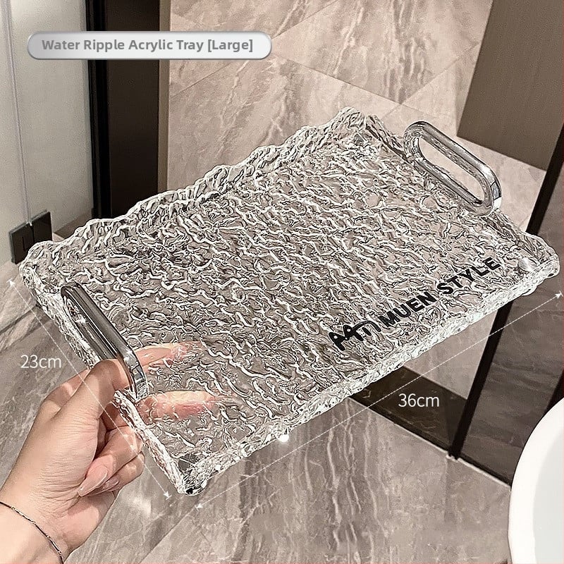 Kör alakú műanyag teás tálca pohár- és tál tartóval, modern minimalista stílus