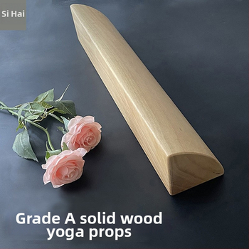Йога тухла от масивно дърво – 1/4 кръгла аркова форма за разтягане и подпомагане на практиката