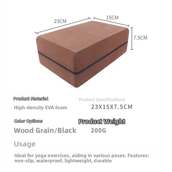 Jógový blok z EVA materiálu, hmotnosť 400 g, tvrdosť 55°, spracovanie a personalizácia, podpora súkromných značiek