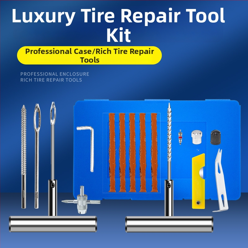 BY-1622 riepu remontēšanas komplekts, metāla kastē ar PVC iepakojumu, 33 vai 58 gabalu komplekts, piemērots automobiļiem, motocikliem un elektrotransportam