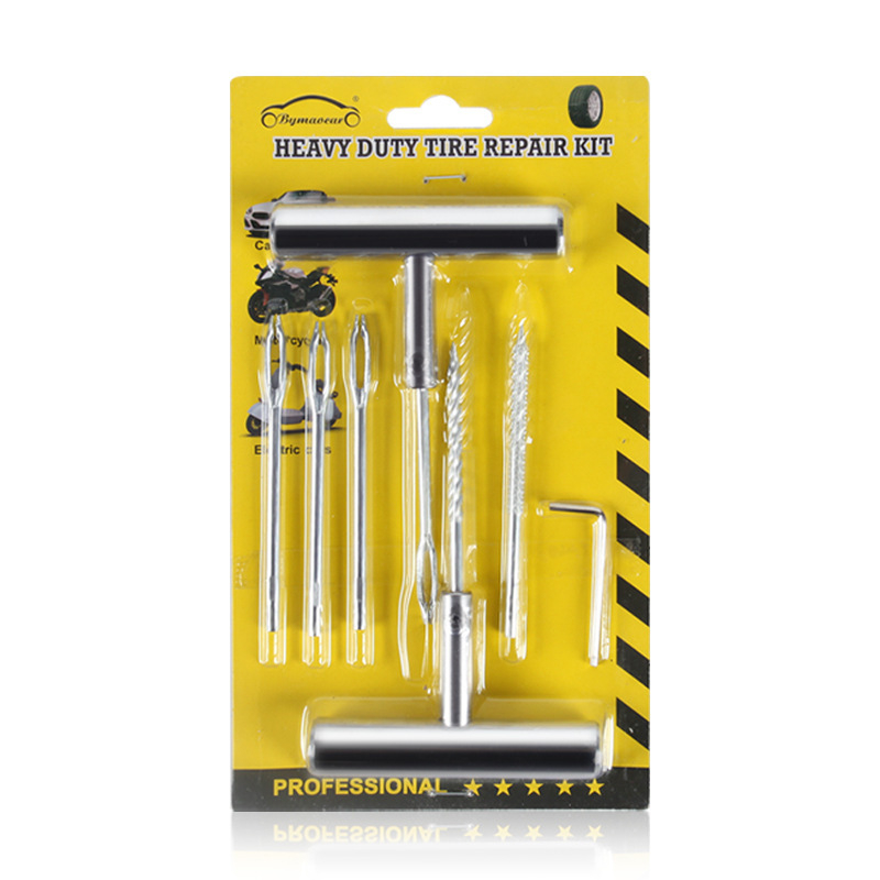 BY-1622 riepu remontēšanas komplekts, metāla kastē ar PVC iepakojumu, 33 vai 58 gabalu komplekts, piemērots automobiļiem, motocikliem un elektrotransportam