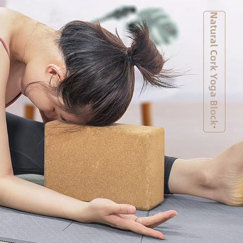 Kork blok za jogu, protuklizni, visoka gustoća, debeli blok za fitness i ples