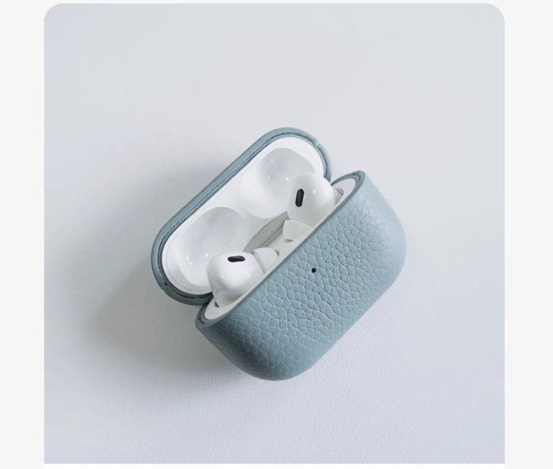 Θήκη από γνήσιο δέρμα με υφή lychee για AirPods Pro 3 και AirPods 4, χειροποίητη