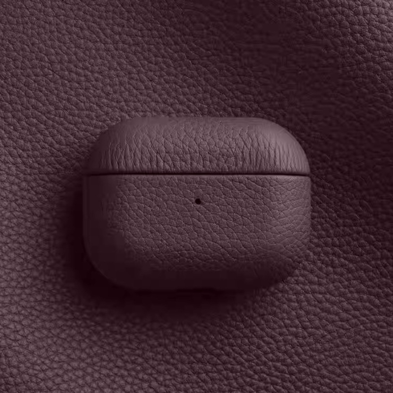 Θήκη από γνήσιο δέρμα με υφή lychee για AirPods Pro 3 και AirPods 4, χειροποίητη