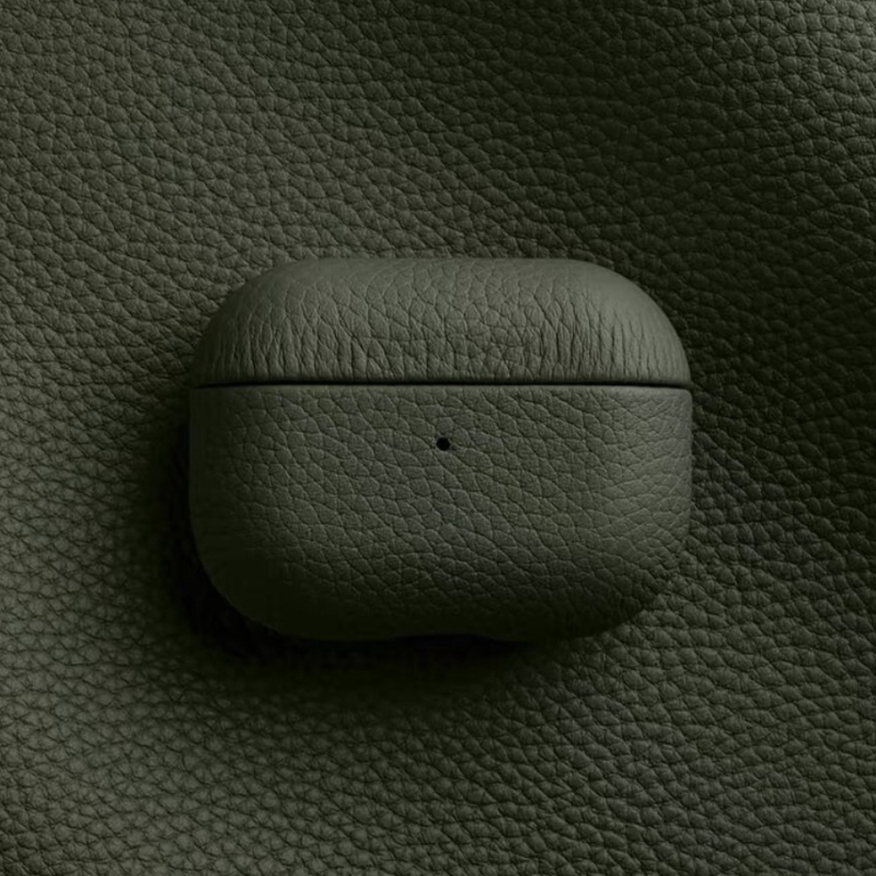 Θήκη από γνήσιο δέρμα με υφή lychee για AirPods Pro 3 και AirPods 4, χειροποίητη