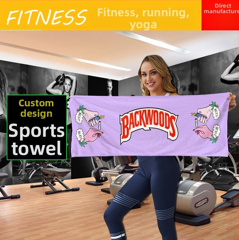 Sportinis rankšluostis su individualizuotu logotipu, 350 g, mišri medžiaga, įsisavinimo laikas 21–25 s